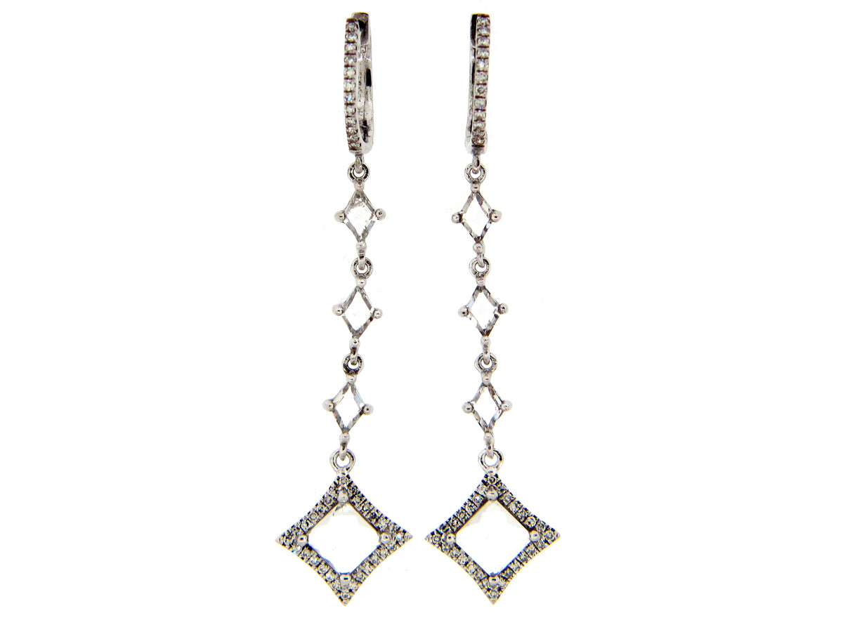 WHITE TOPAZ & DIAMOND EARRING