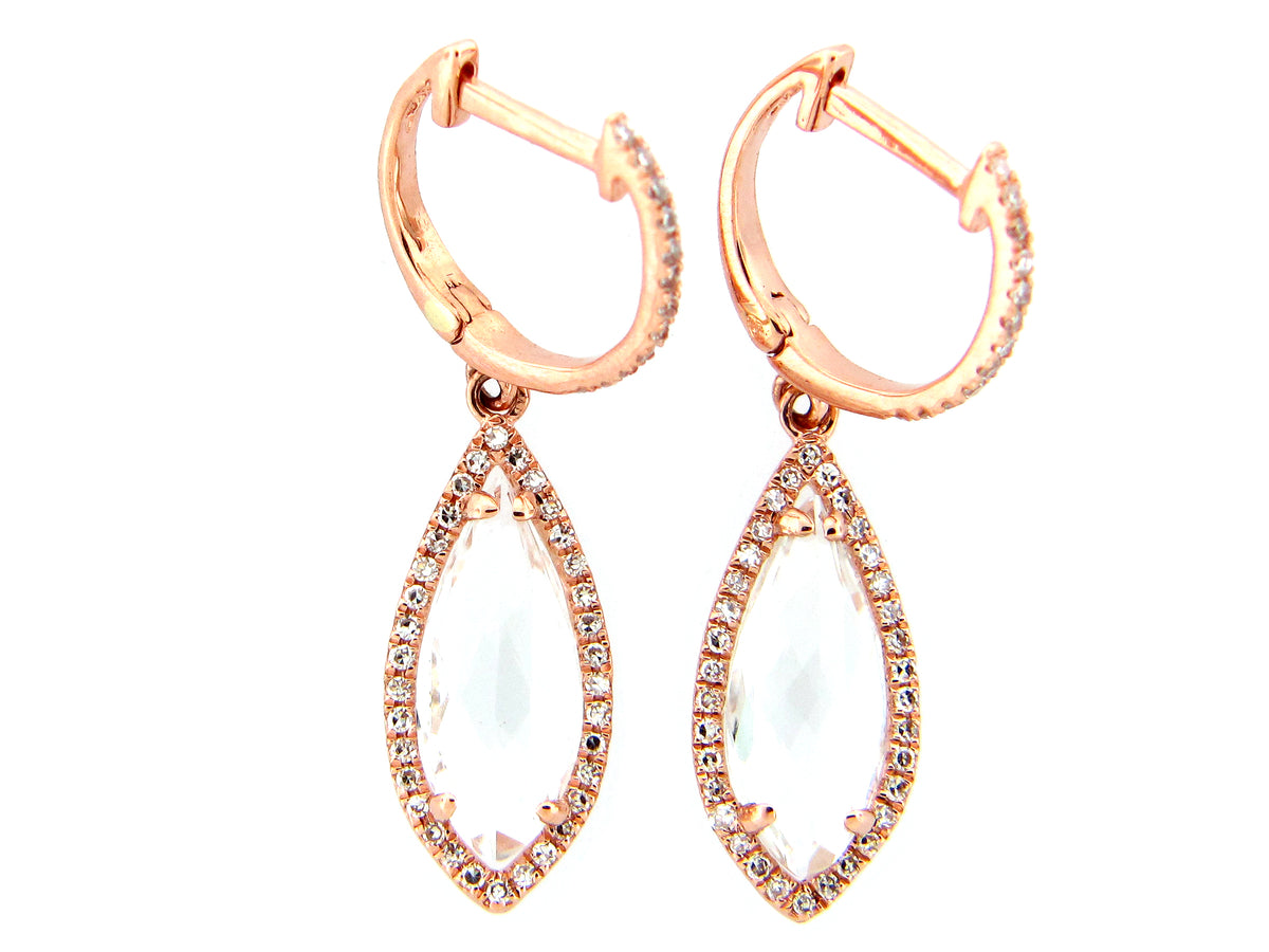 WHITE TOPAZ & DIAMOND EARRING