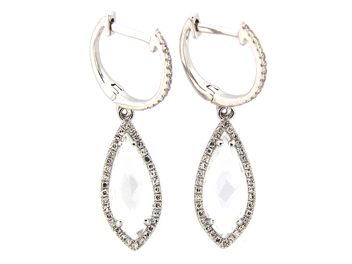 WHITE TOPAZ & DIAMOND EARRING