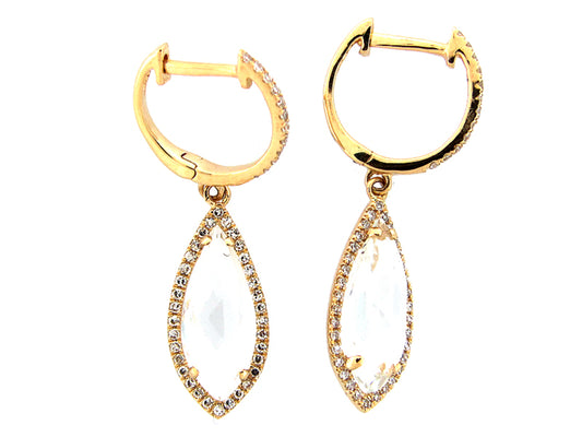 WHITE TOPAZ & DIAMOND EARRING