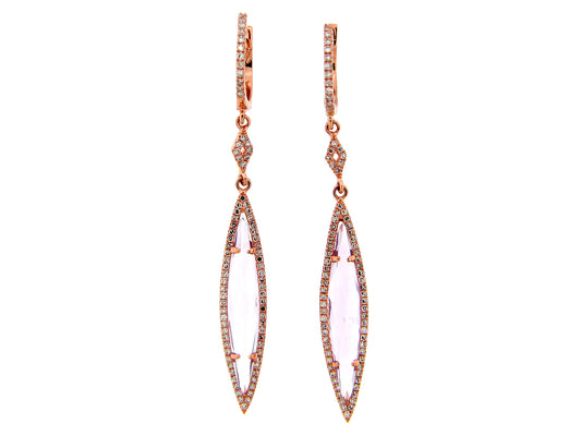 AMETHYST & DIAMOND EARRING, 14KR (H)