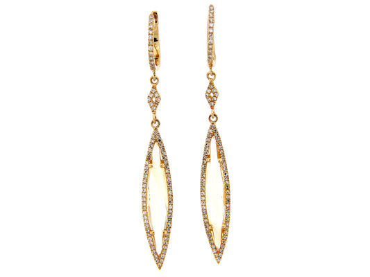 CITRINE & DIAMOND EARRING, 14KY (H)