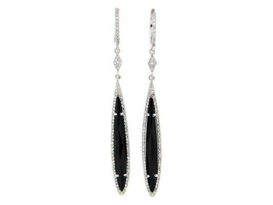 BLACK ONYX & DIAMOND EARRING