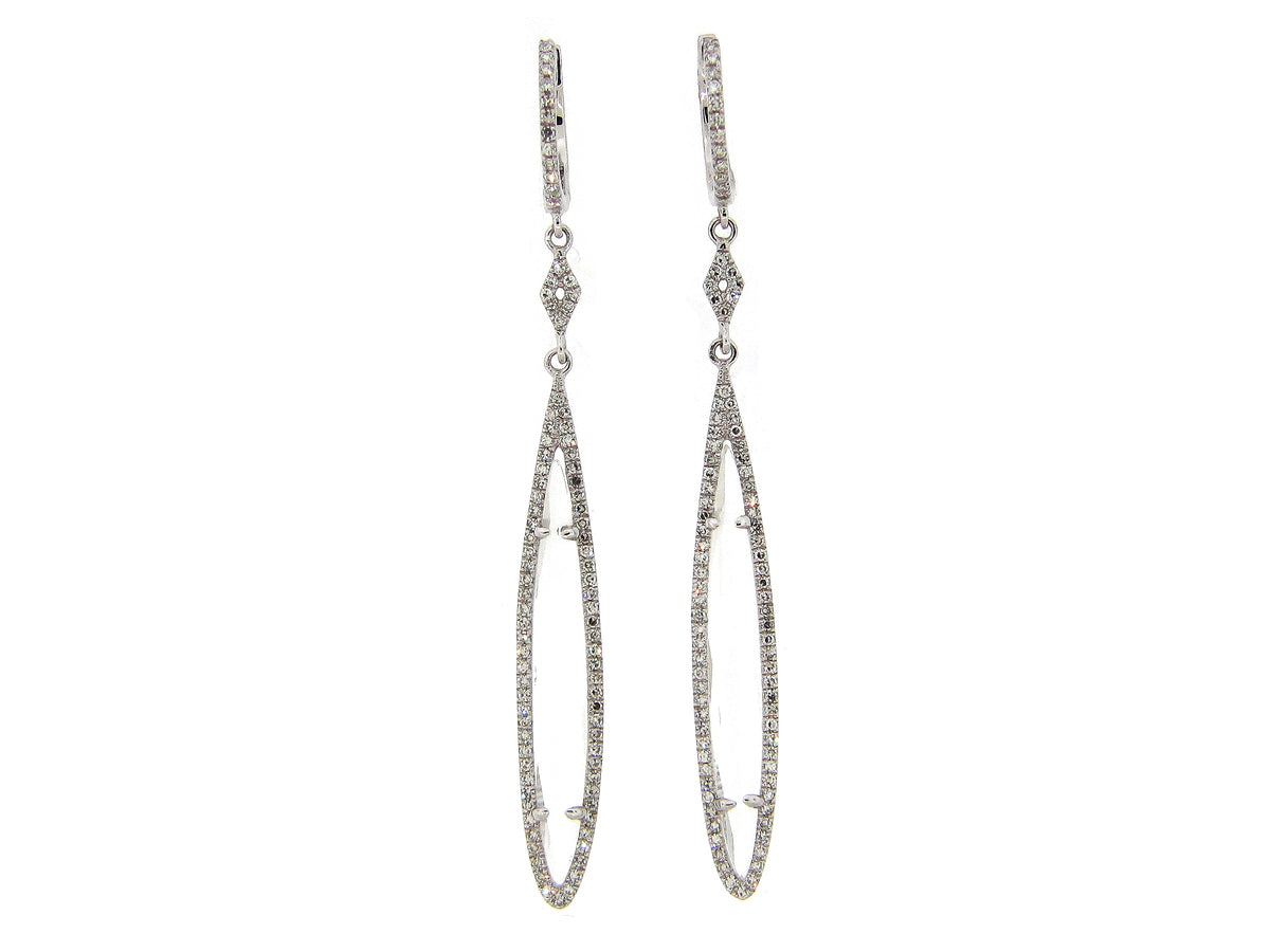 WHITE TOPAZ & DIAMOND EARRING