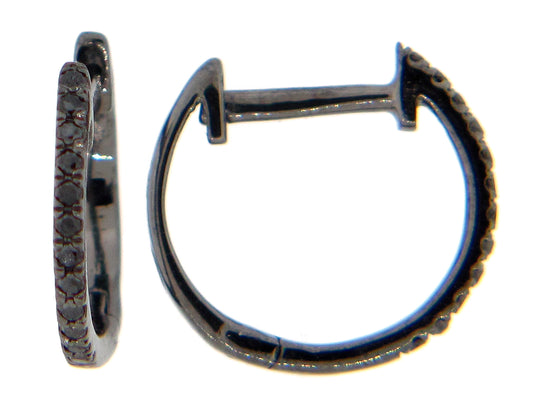 BLACK DIAMOND EARRING, 14K BLACK FINISH (R)