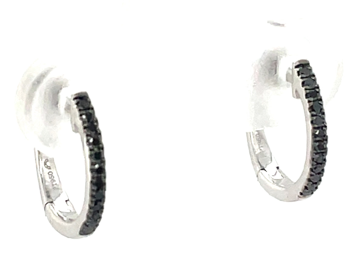 BLACK DIAMOND SMALL HUGGY EARRING, PLAT (R)