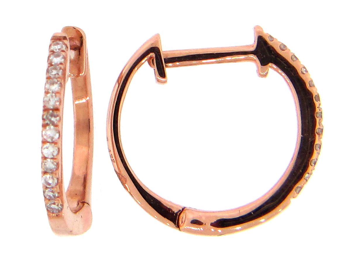 DIAMOND SMALL HUGGY EARRING, 18KR (N)
