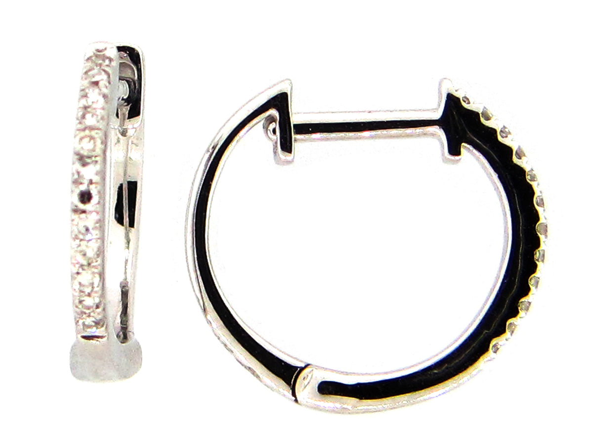 DIAMOND SMALL HUGGY EARRING, 18KW (N)