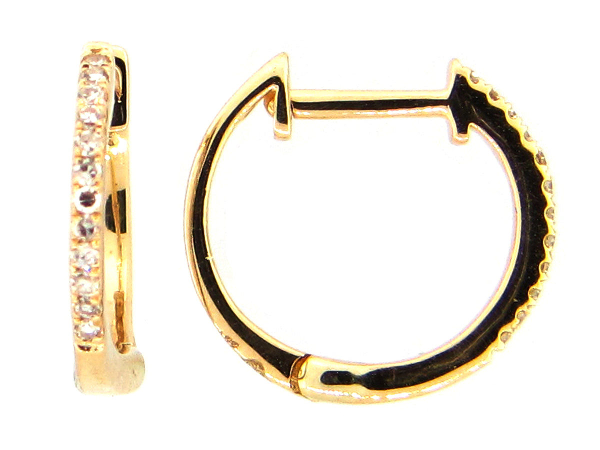 DIAMOND SMALL HUGGY EARRING, 18KY (N)