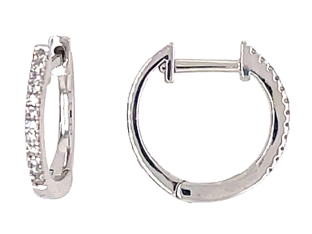 DIAMOND SMALL HUGGY EARRING, PLAT (N)