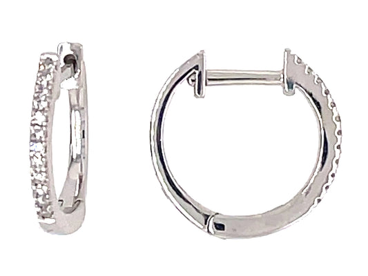DIAMOND SMALL HUGGY EARRING, PLAT (N)
