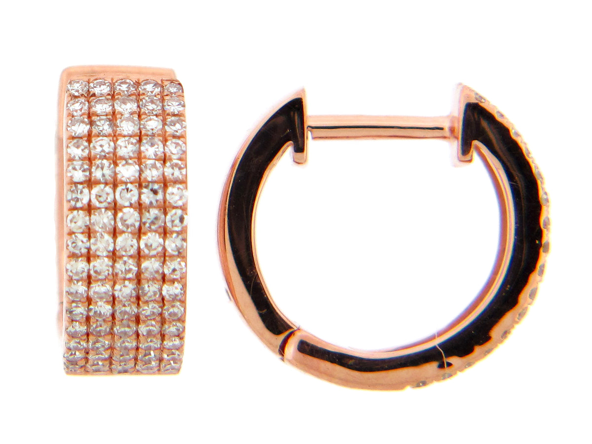 Diamond Pave 5 Row Huggy Earring