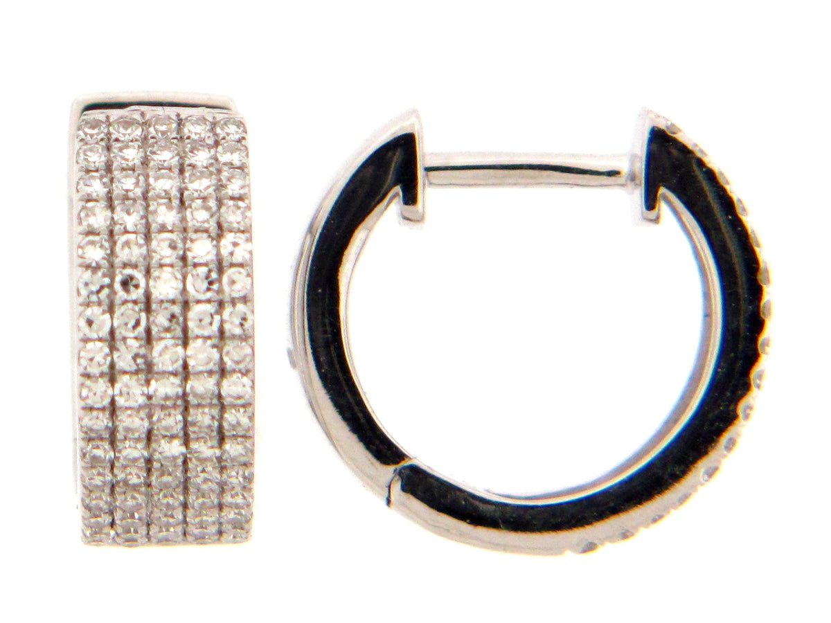 Diamond Pave 5 Row Huggy Earring