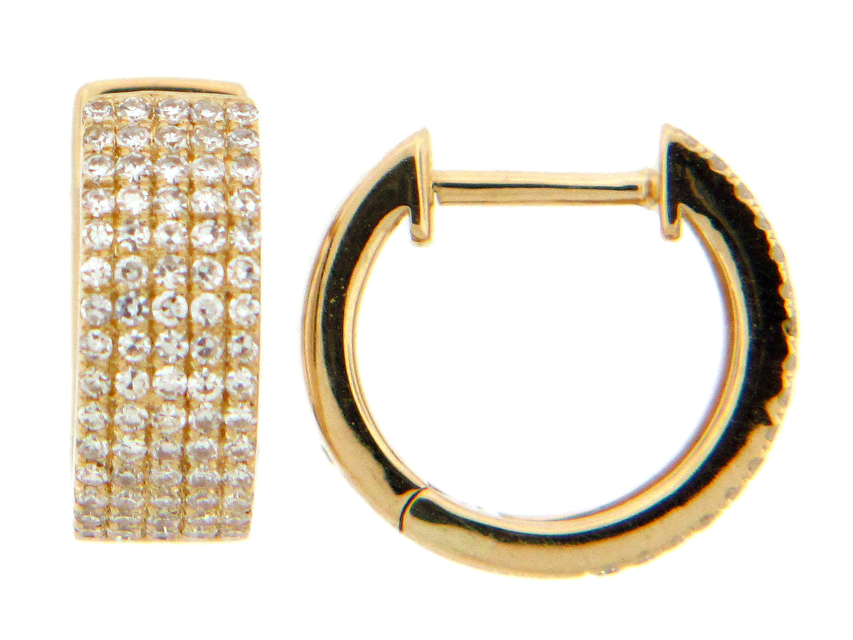 Diamond Pave 5 Row Huggy Earring