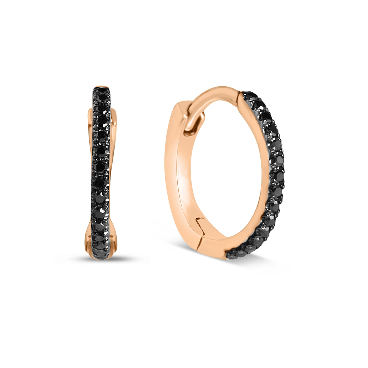 Black Diamond Slim 10mm Huggie Earring