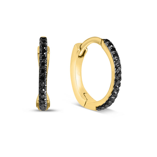 Black Diamond Slim 10mm Huggie Earring