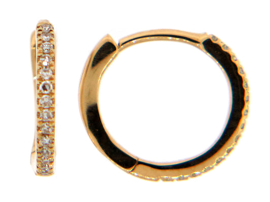 DIAMOND 10MM HUGGY EARRING, 18KY (N)