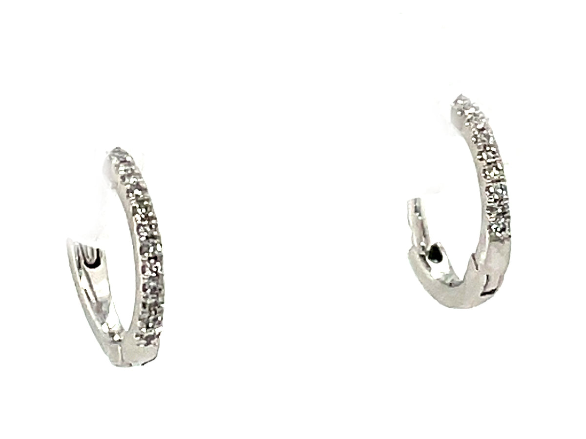 Diamond 10mm Huggy Earring, Plat (N)
