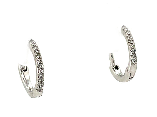 Diamond 10mm Huggy Earring, Plat (N)