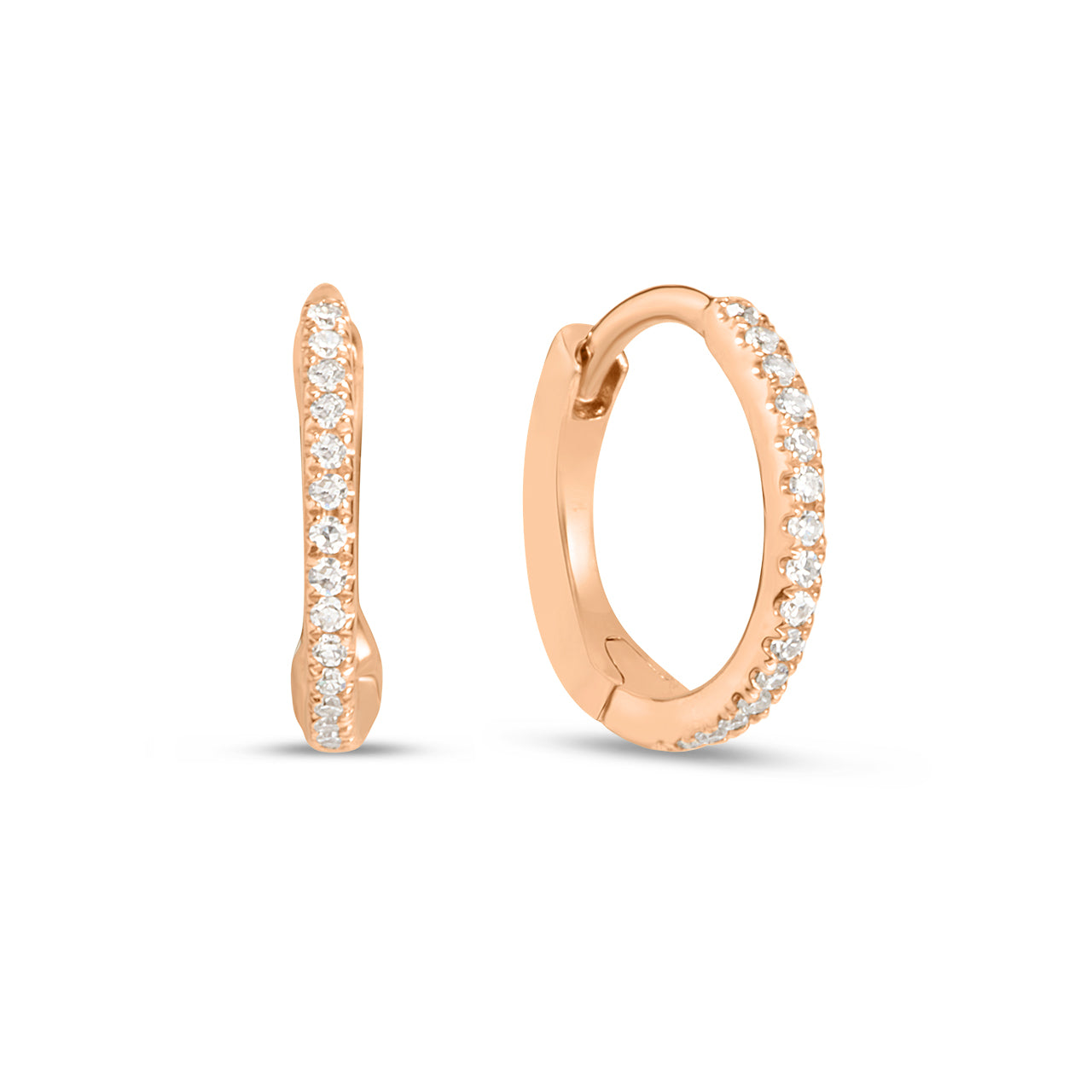 Diamond Slim 10mm Huggie Earring