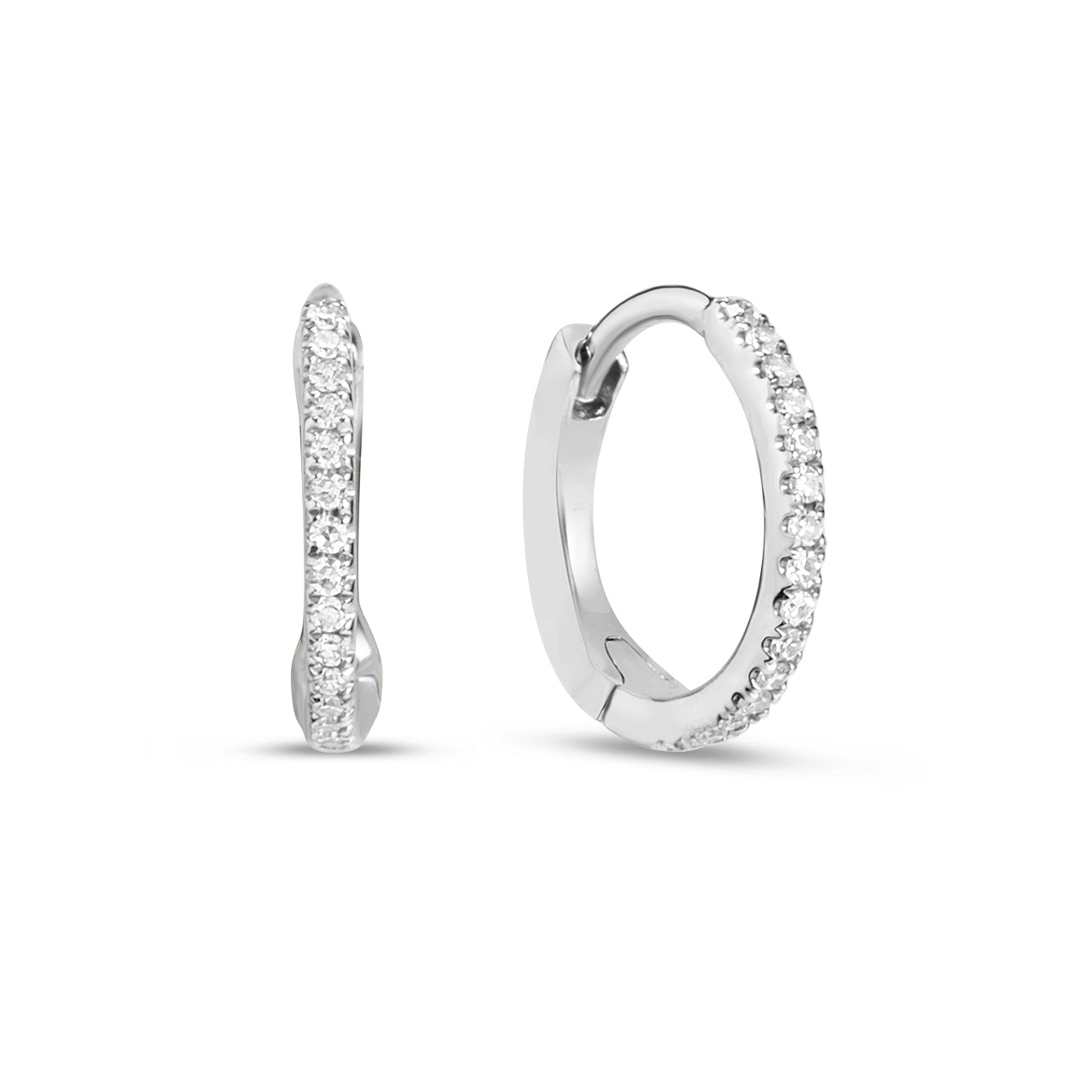 Diamond Slim 10mm Huggie Earring