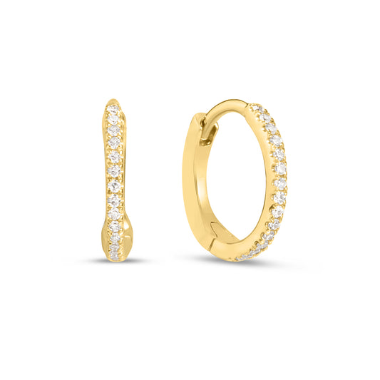 Diamond Slim 10mm Huggie Earring
