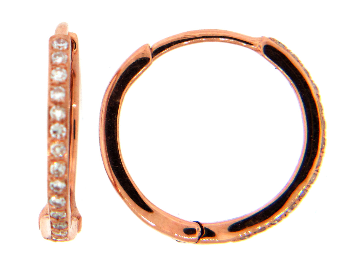 DIAMOND 15MM HUGGY EARRING