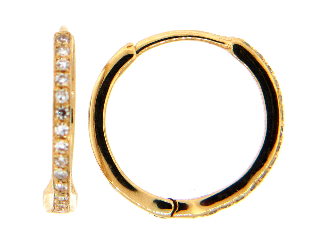 DIAMOND 15MM HUGGY EARRING