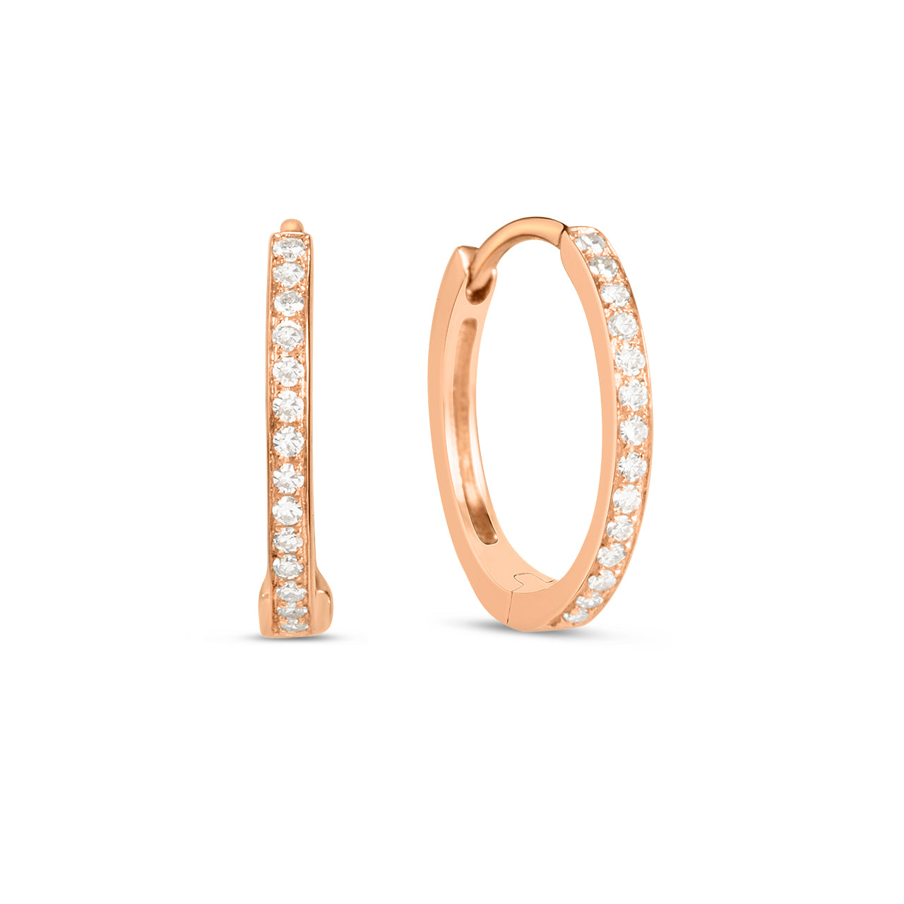 Diamond Slim 15mm Huggie Earring