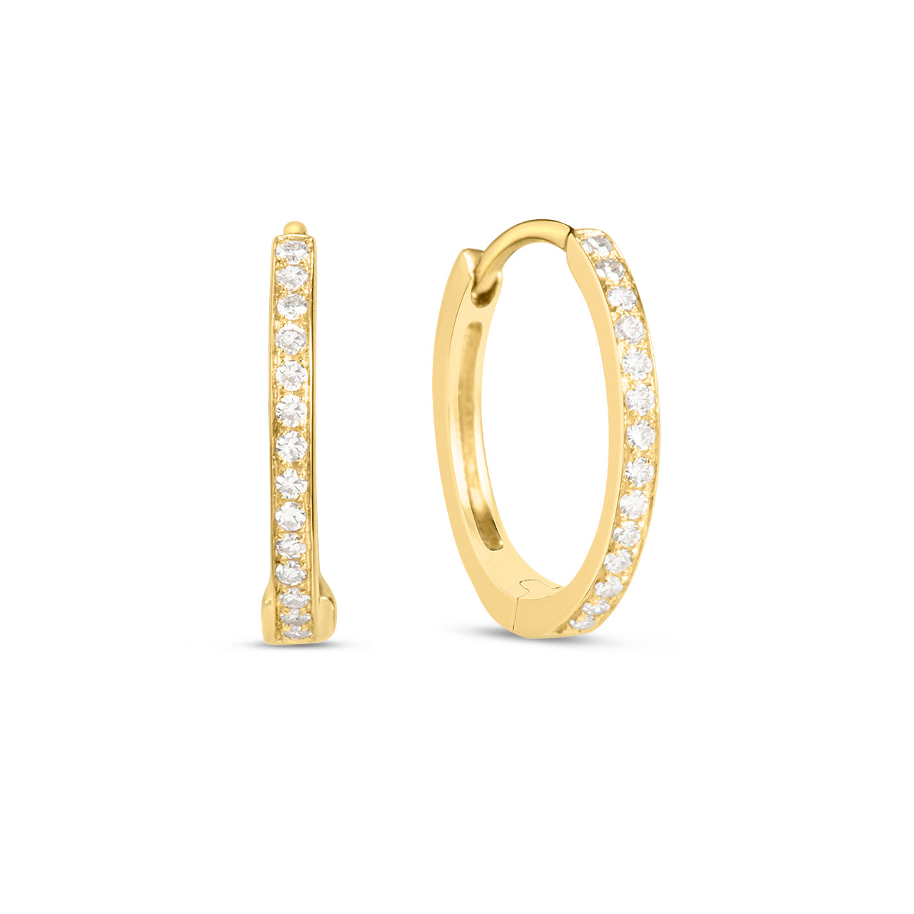 Diamond Slim 15mm Huggie Earring