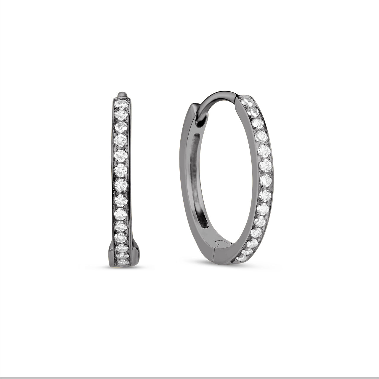 Diamond Slim 15mm Huggie Earring