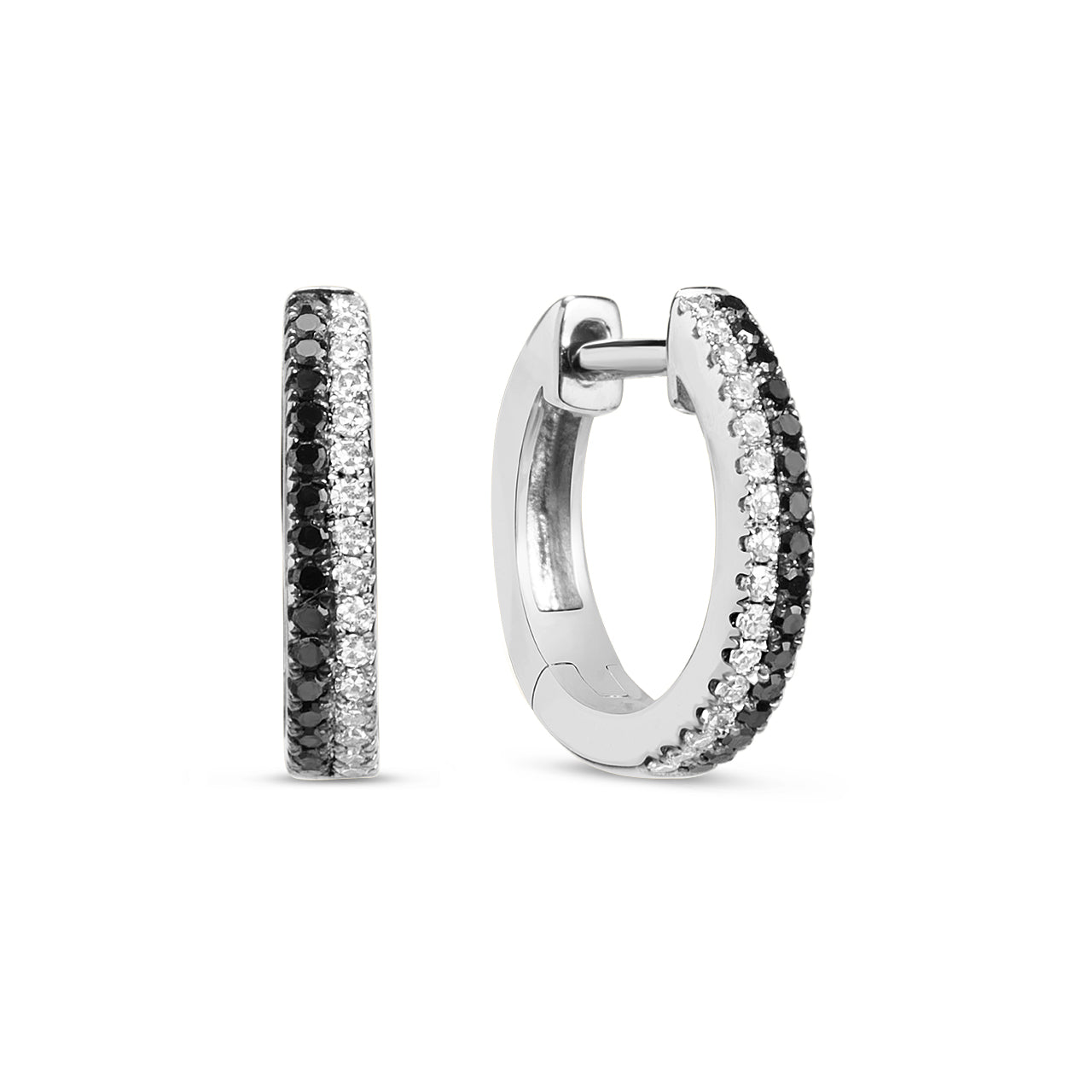 Black & White Diamond Duet Huggie Earring