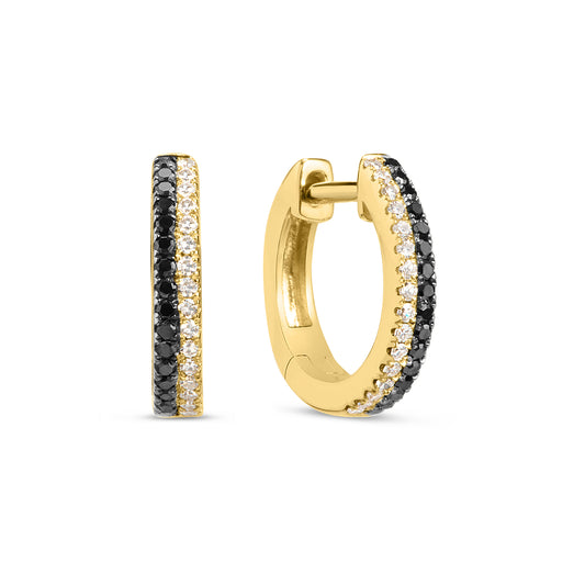 Black & White Diamond Duet Huggie Earring