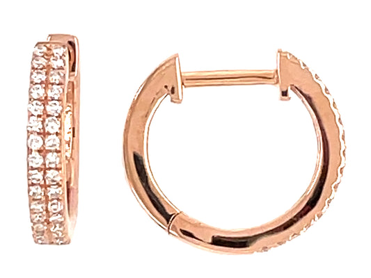 Diamond 2 Row 12.7mm Huggy Earring
