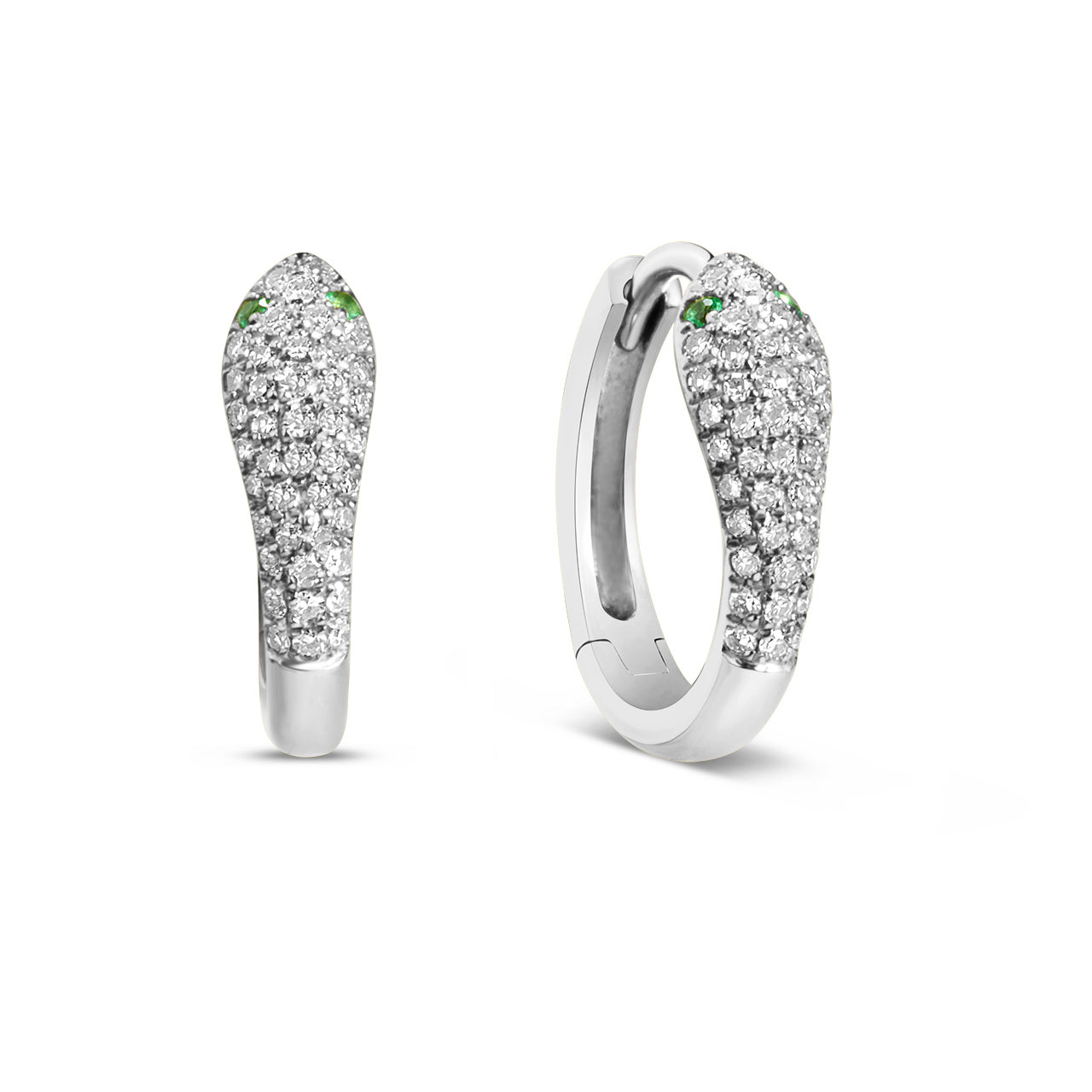 Emerald & Diamond Snake Huggie Earring