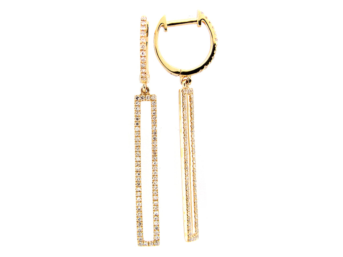 DIAMOND RECTANGLE EARRING