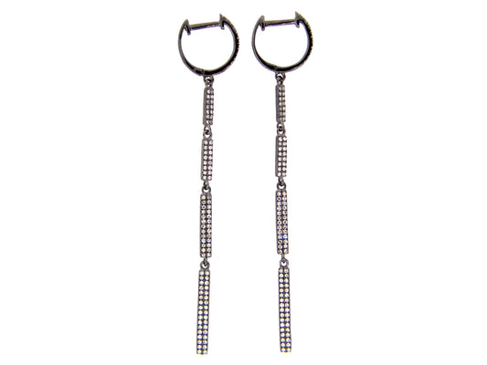 DIAMOND EARRING, 14K BLACK FINISH (N)