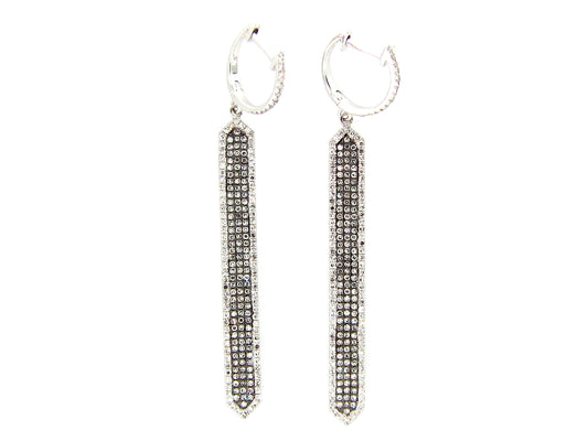 DIAMOND EARRING, 14KW/ BLACK FINISH PRONGS (N)