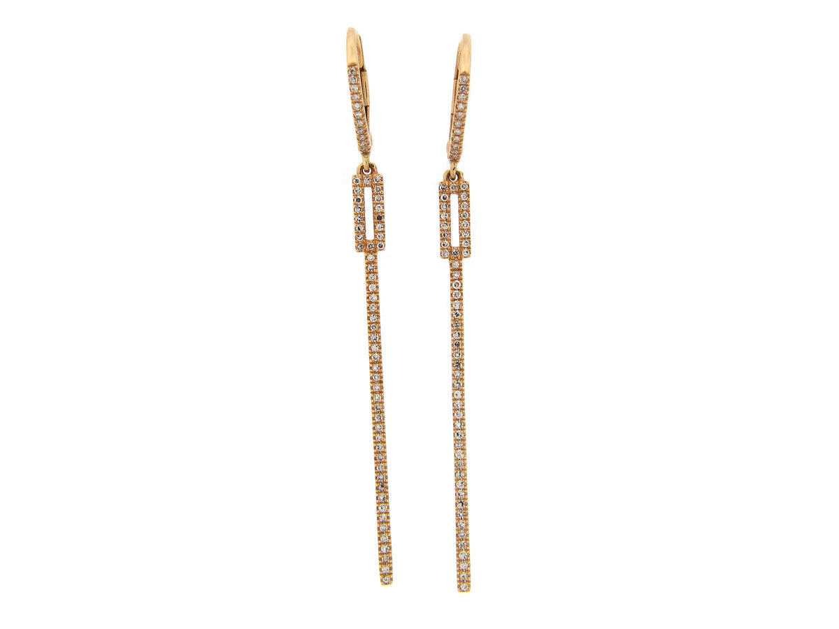 DIAMOND DROP BAR EARRING, 14KY (N)