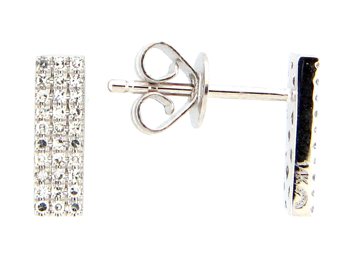 DIAMOND RECTANGLE BAR STUD EARRING