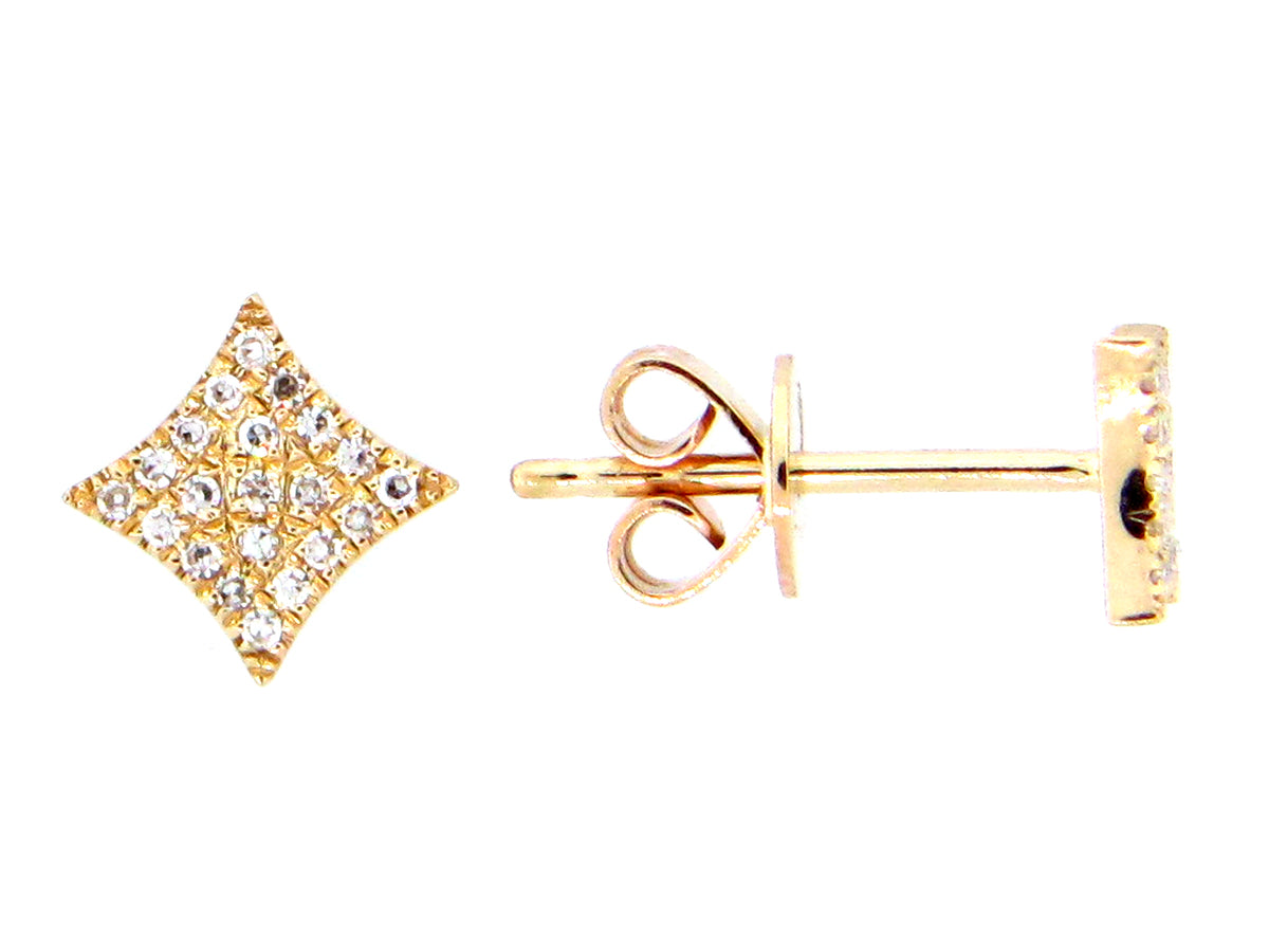 DIAMOND 4 POINT STAR EARRING, 18KY, 7.2MM, (N)