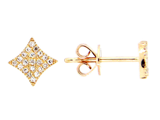 DIAMOND 4 POINT STAR EARRING, 18KY, 7.2MM, (N)