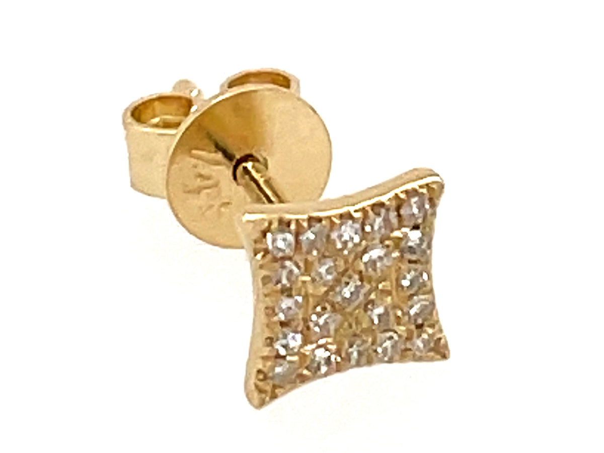 SINGLE DIAMOND 4 POINT STAR EARRING, 14KY, 7.2MM, (N)