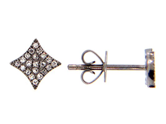 DIAMOND 4 POINT STAR EARRING, 14K BLACK FINISH, 7.2MM, (N)