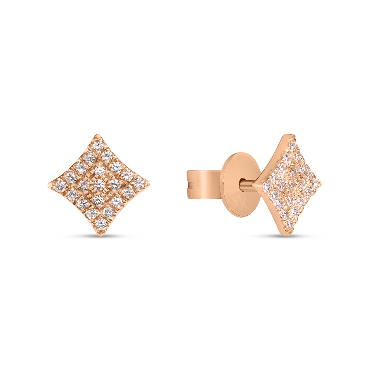 Diamond 4 Point Star Earring