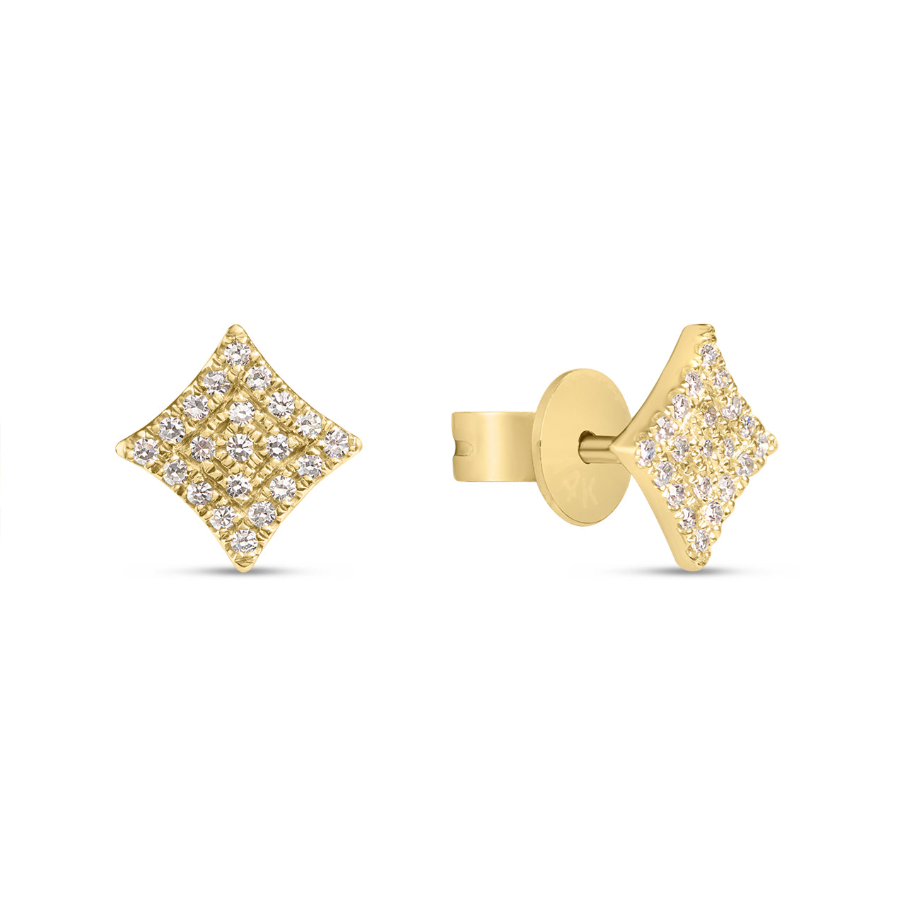 Diamond 4 Point Star Earring