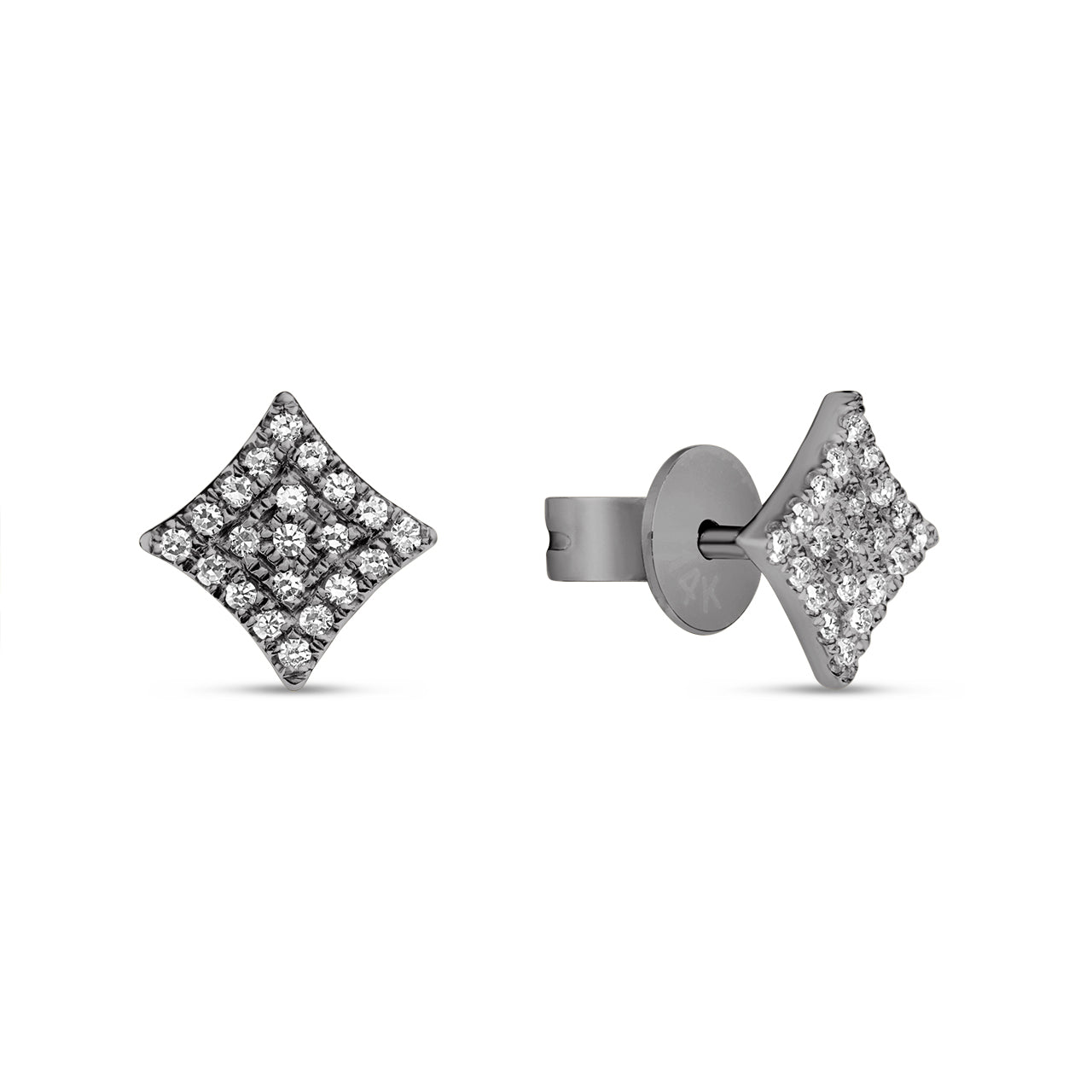 Diamond 4 Point Star Earring