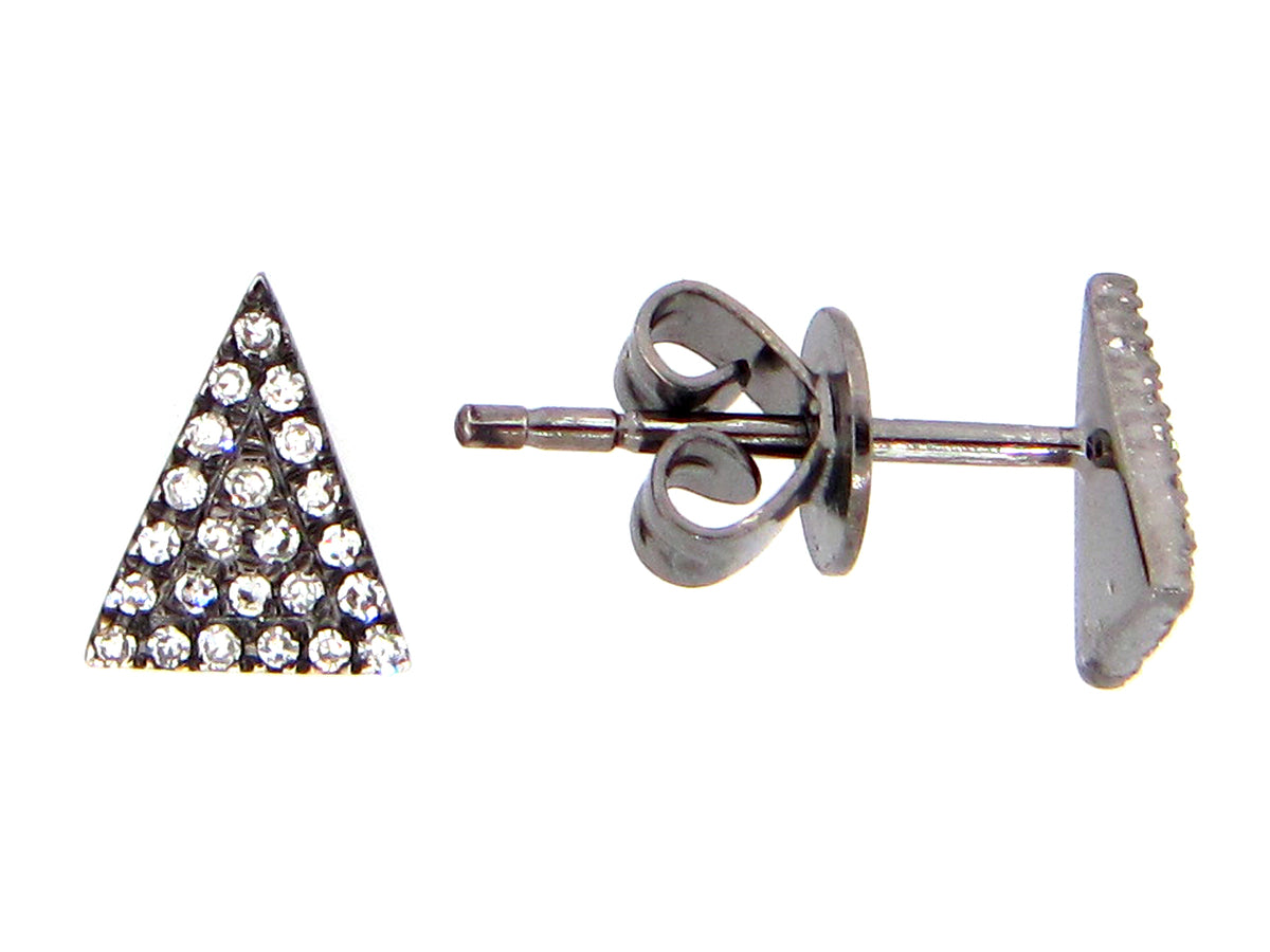 DIAMOND TRIANGLE EARRING, 14K BLACK FINISH, 6.7X5.4MM, (N)
