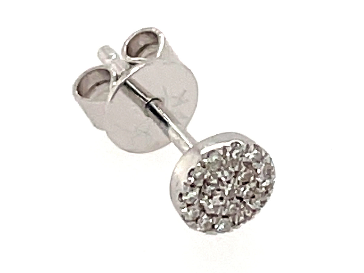SINGLE DIAMOND DISC STUD EARRING, 4.3 MM, 14KW (N)