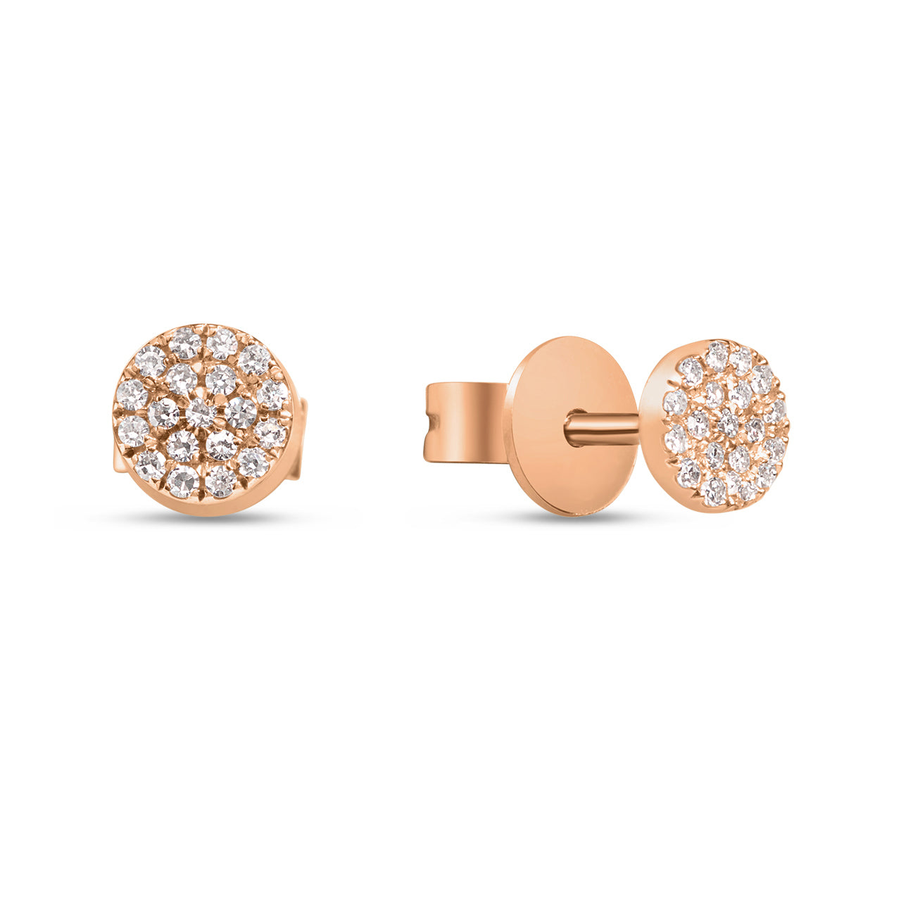 Diamond Disc Stud Earring